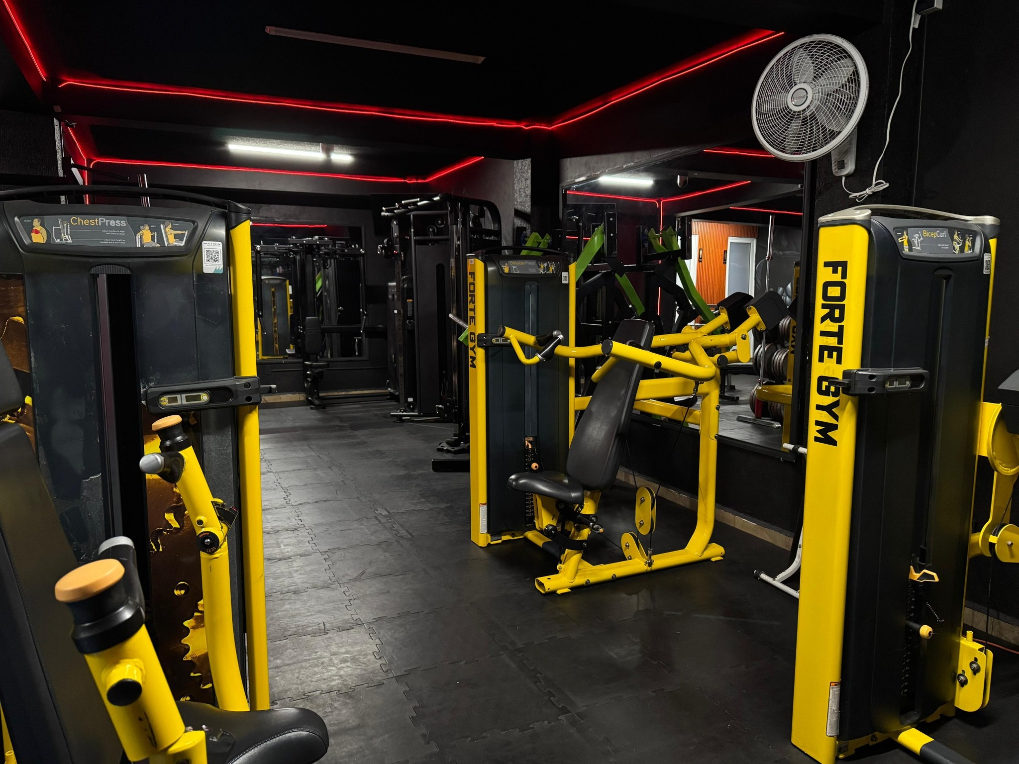 Área de entrenamiento push en FORTE GYM Atizapán